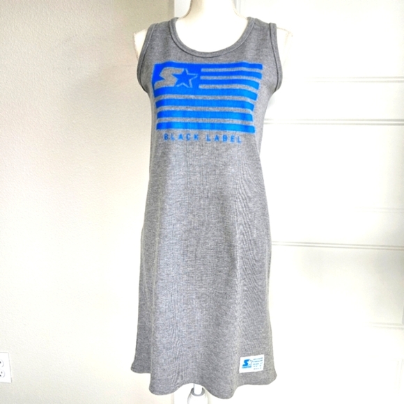Vintage Starter Black Label Gray Sleeveless Dress Size Medium *Japan Exclusive - Picture 1 of 9